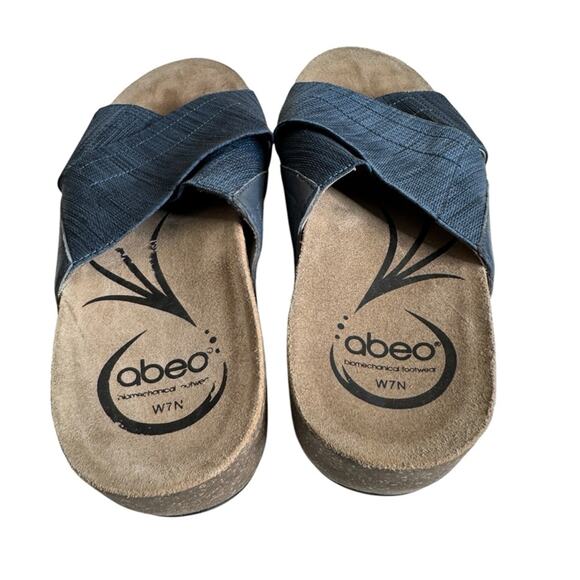 Abeo Unity Leather Blend Stretch Crossover Sandals Comfortable Shoes Women’s 7N - Picture 5 of 10